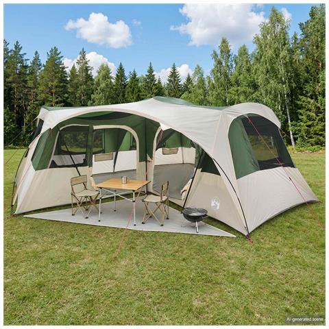 Tenda familiare con telo da pioggia resistente all'acqua Verde - Foto 2