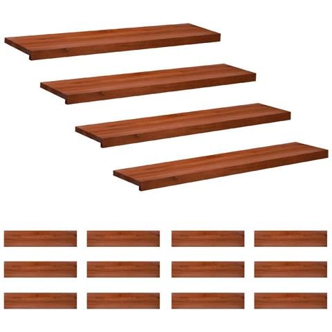 Tappeti per scale 16 pz 110 x 25 x 2 cm Marrone - Foto 1