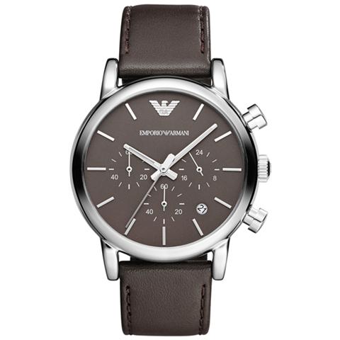 Orologio Swiss Made con cinturino in pelle marrone e movimento automatico |  EMPORIO ARMANI Uomo
