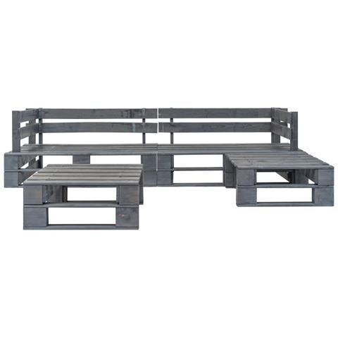 Set Divani da Giardino con Pallet 4 pz in Legno Grigio - Foto 3