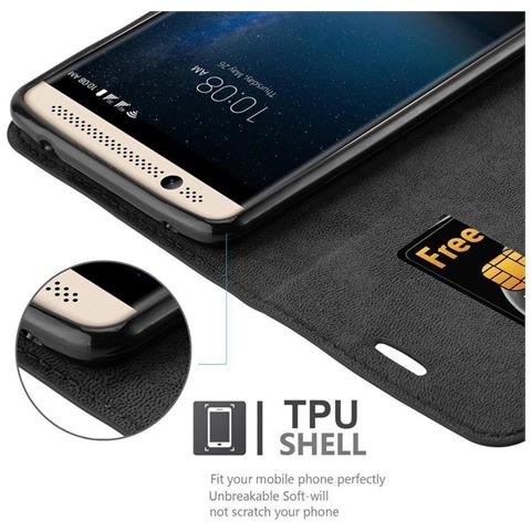 Custodia Compatibile Con Zte Axon 7 Mini In Nero Di Notte - Coperchio Protettiva Con Chiusura Magnetica, Funzione Stand E Tasca Per Le Carte - Foto 5