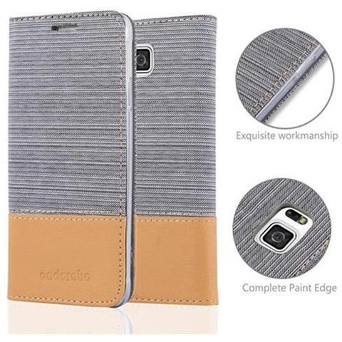 Custodia Compatibile Con Samsung Galaxy Alpha In Grigio Chiaro Marrone - Coperchio Protettiva Con Chiusura Magnetica, Funzione Stand E Tasca Per Le Carte - Foto 9