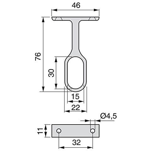 7061007 Reggitubo Centrale Per Asta Di Armario Ovale, Zama, Nichelato, Set Di 10 - Foto 3