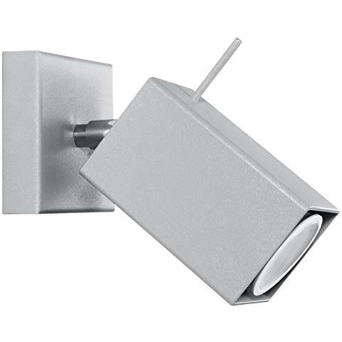 Lampada Da Parete In Acciaio, 8 X 15 X 8 Cm, Colore: Grigio - Foto 1