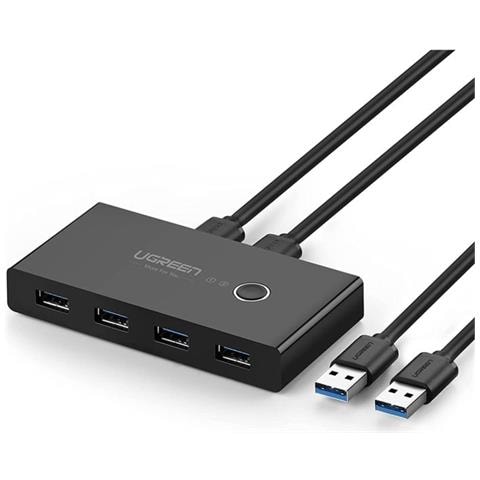 Switch Condivisione USB 3.0 a 4 Porte con Cavo USB Maschio da 2 Pezzi - Foto 1