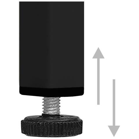 Credenza Nera 75x35x70 Cm In Acciaio E Vetro Temperato - Foto 2