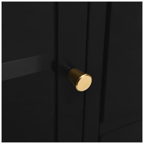 Credenza Nera 75x35x70 Cm In Acciaio E Vetro Temperato - Foto 10