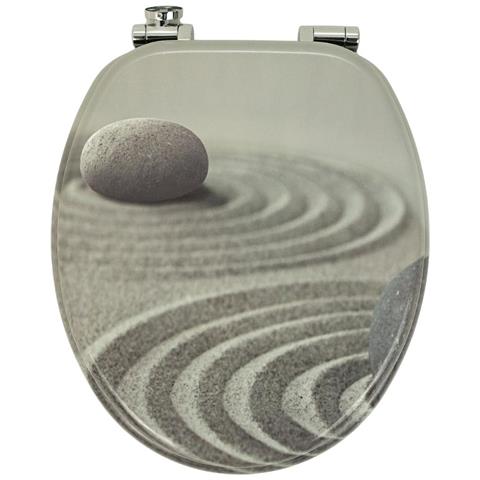 Sedile Wc Copri Vater Universale Frizionato Fantasia In Mdf Chiusura Rallentata *** Fantasia : Stone On Beach - Foto 2