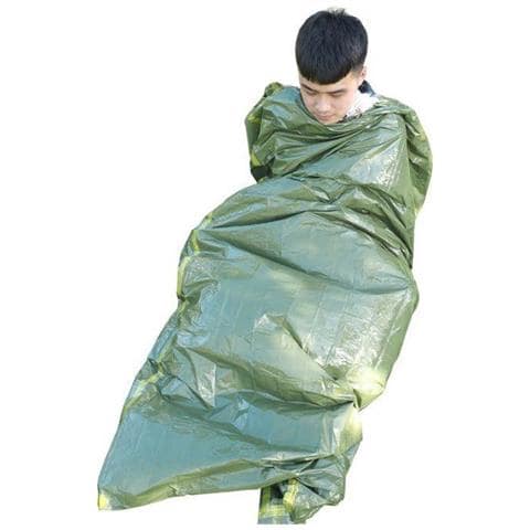 Sacco A Pelo Per Emergenze Verde Oliva / Giallo 210 × 91 Cm - Foto 1