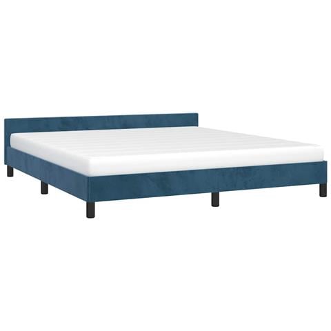 Giroletto senza Materasso Blu Scuro 180x200 cm in Velluto - Foto 2