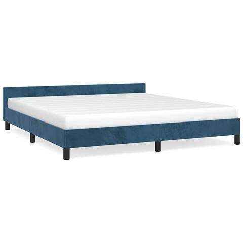 Giroletto senza Materasso Blu Scuro 180x200 cm in Velluto - Foto 1