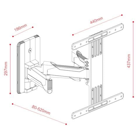 EWM-3270 Supporto Universale Regolabile da Pasrete per TV da 32" a 70" Colore Nero - Foto 2