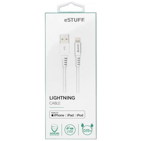 Estuff Lightning Cable Mfi 0,15m Whit Bianco - Foto 2