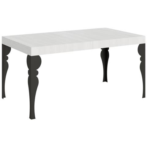 Tavolo Allungabile 90x160/420 Cm Paxon Telaio Antracite - Bianco Frassino - Foto 1