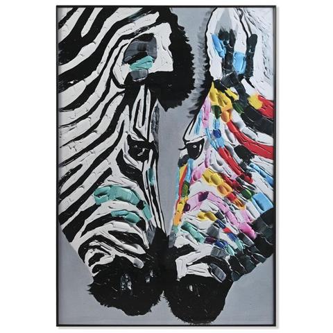 Quadro Dkd Home Decor Zebra 80 X 3 X 120 Cm Moderno - Foto 1