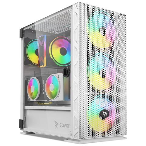 Case Computer Desktop Atx Raptor White X1 Nero Multicolore - Foto 2