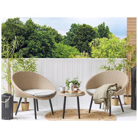 Set Bistro In Rattan Color Naturale Ortigia - Foto 1