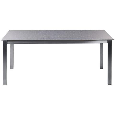 Tavolo Da Giardino Vetro Temperato E Acciaio Inox Nero E Argento 180 X 90 Cm Cosoleto - Foto 7