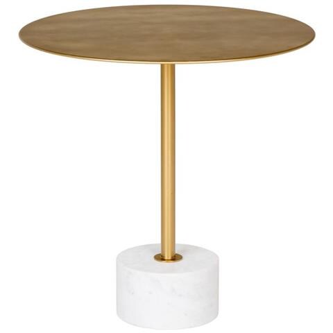 Tavolino Lecco - Ottone - Marmo - 51x51x52 Cm - Foto 1