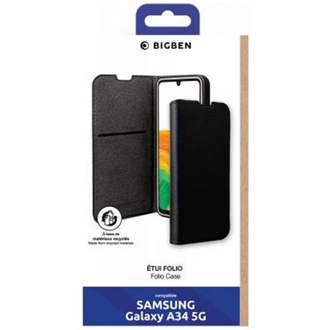 Custodia Per Samsung A34 5g Folio Wallet Portacarte Funzione Stand, Nero - Foto 2