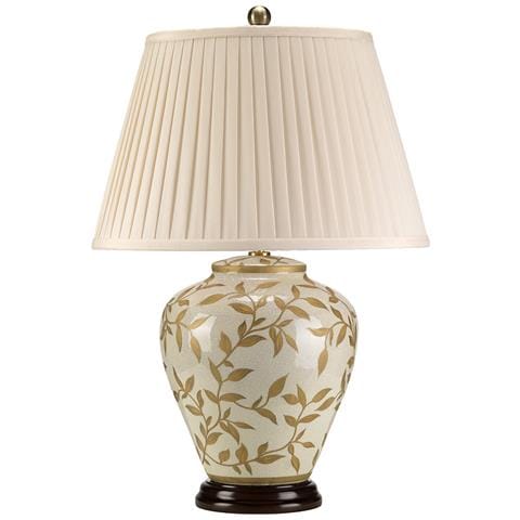 Lampada Da Scrivania Contemporanea Leaves Brown Gold Porcellana Oro 1 Luce E27 - Foto 2