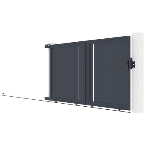 Cancello Scorrevole 3m Giona H. 180 Alluminio Grigio - Foto 8