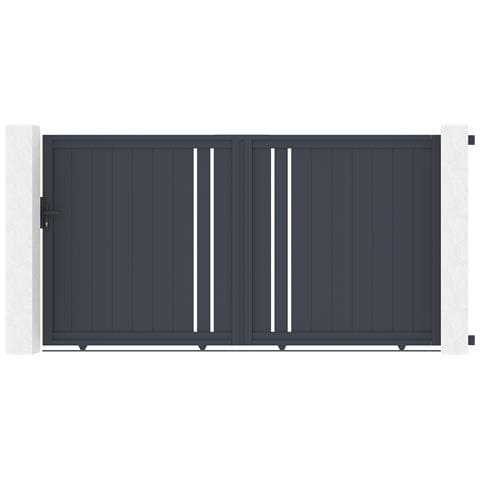 Cancello Scorrevole 3m Giona H. 180 Alluminio Grigio - Foto 1