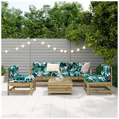 Set Divani Da Giardino 6 Pz In Legno Impregnato Di Pino - Foto 2