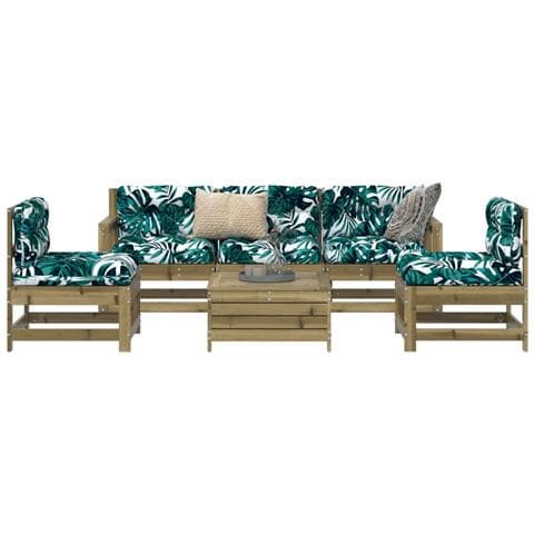 Set Divani Da Giardino 6 Pz In Legno Impregnato Di Pino - Foto 8