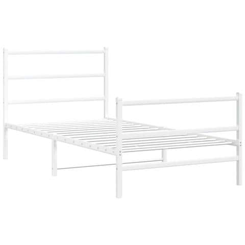 Giroletto Con Testiera E Pediera Metallo Bianco 107x203 Cm - Foto 3