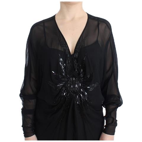 Abito Nero In Seta A Maniche Lunghe - It40-s - Foto 5