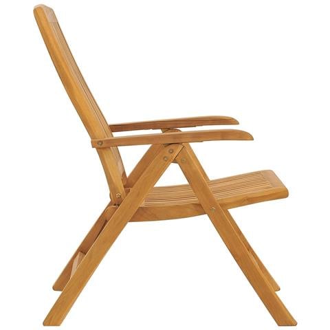 Sedie da Giardino Reclinabili con Cuscini 8 pz in Legno di Teak - Foto 2