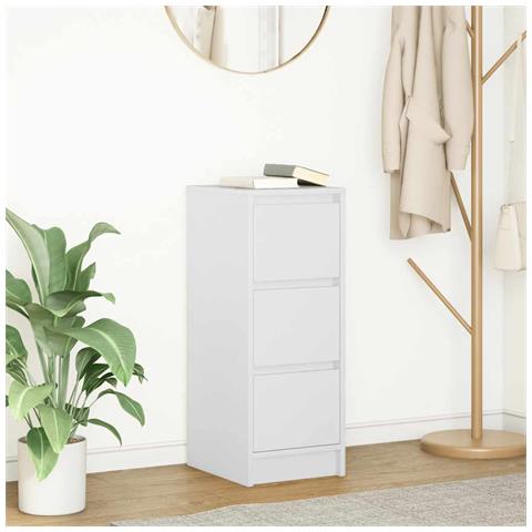 Credenza Bianca 29,5x34x76 cm in Legno Multistrato - Foto 1