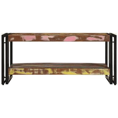 Tavolino Salotto Multicolore 90x50x38cm Legno Massello Recupero - Foto 2