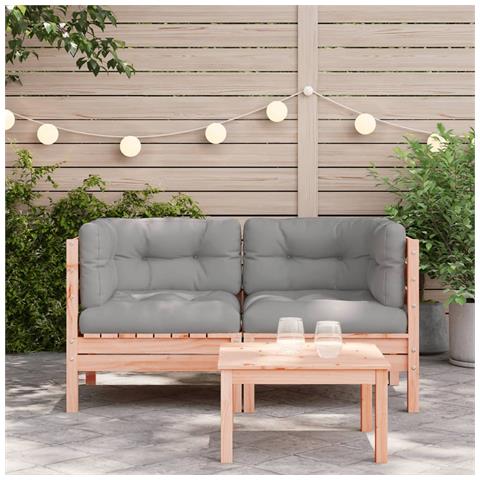 Divani Angolari Da Giardino Cuscini 2pz Legno Massello Douglas - Foto 3