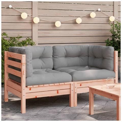 Divani Angolari Da Giardino Cuscini 2pz Legno Massello Douglas - Foto 1