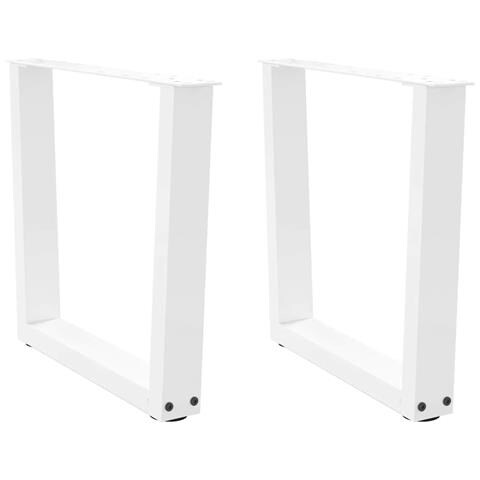 Gambe Per Tavolo Pranzo A V 2 Pz Bianco 60x(42-43,3)cm Acciaio - Foto 1