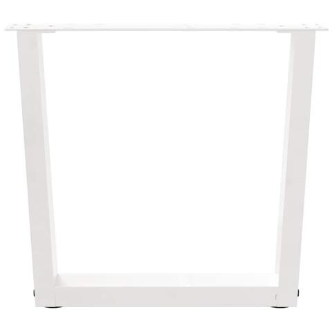 Gambe Per Tavolo Pranzo A V 2 Pz Bianco 60x(42-43,3)cm Acciaio - Foto 3