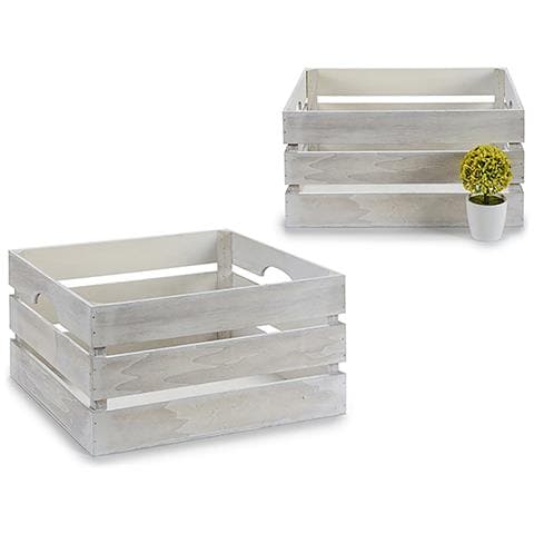 Scatola Bianco Invecchiato 41x31x20 Cm 31x20x40,5 Cm. Colore Bianco - Foto 1