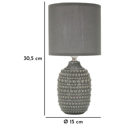 Lampada Da Tavolo Mf94 - Grigio - Ceramica - 15x15x30,5 Cm - Foto 6