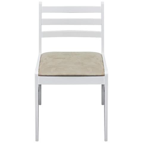 Lusso Casadino - Sedie Da Pranzo 2 Pz Bianche Legno Massello Di Hevea E Velluto - Foto 2