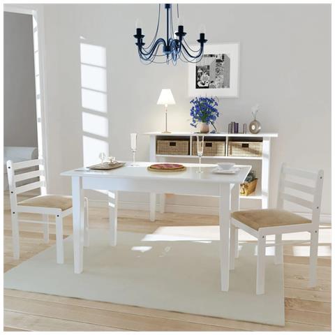 Lusso Casadino - Sedie Da Pranzo 2 Pz Bianche Legno Massello Di Hevea E Velluto - Foto 6