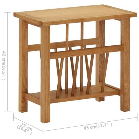 Lusso Casadino -  Tavolino Con Portariviste 45x27x42 Cm Massello Di Rovere - Foto 6