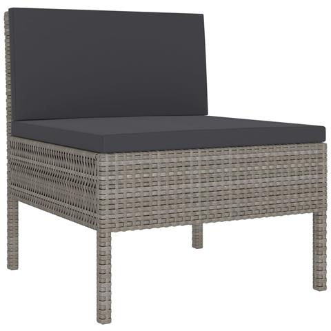Set Divani Da Giardino 12 Pz Con Cuscini In Polyrattan Grigio - Foto 2