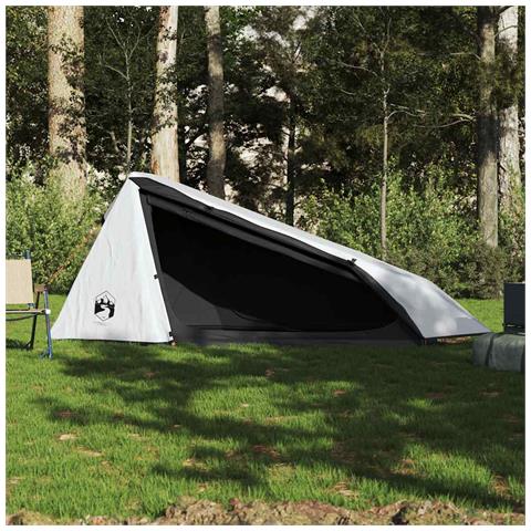 Tenda Campeggio a Tunnel 1 Persona Bianca Tessuto Impermeabile - Foto 2