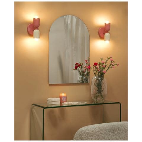 Set Di 2 Lampade Da Parete Topi Metallo Rosa Pastello - Foto 1