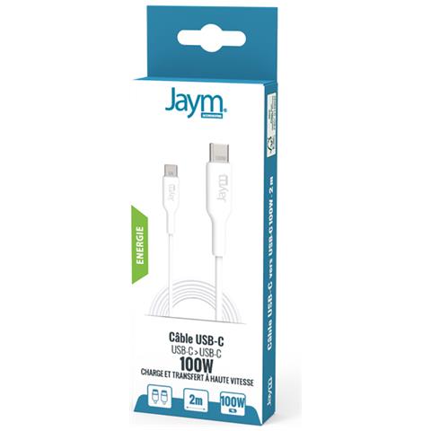 Cavo Di Ricarica E Sincronizzazione Da Usb-c A Usb-c Pd 3.0 100w 2 M, Bianco - Foto 2