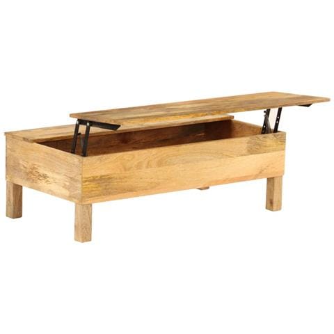 Tavolino Da Salotto In Legno Massello Di Mango 110x55x35 Cm - Foto 2