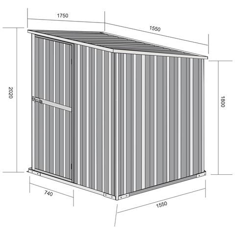 Box In Acciaio Zincato Casetta Da Giardino In Lamiera 1.55 X 1.75 M X H2.02 M - 60 Kg – 2.71 Mq - Colore Effetto Legno - Foto 2