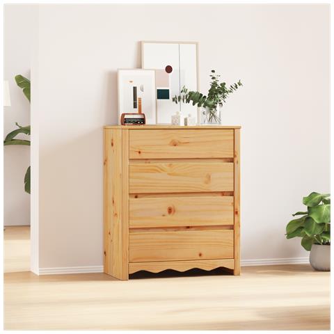 "Cassettiera ""DRAMMEN"" 76,5x40x91 cm Legno Massello di Pino" - Foto 2